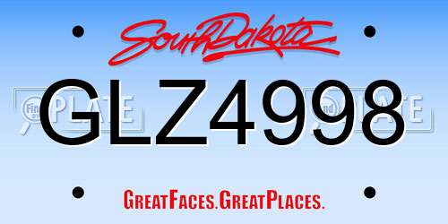 GLZ4998 South Dakota License Plate