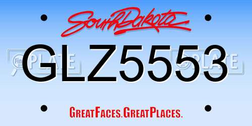 GLZ5553 South Dakota License Plate