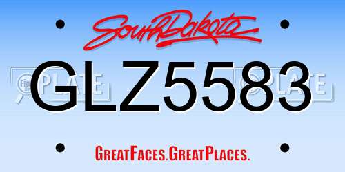 GLZ5583 South Dakota License Plate