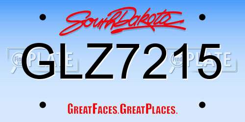 GLZ7215 South Dakota License Plate