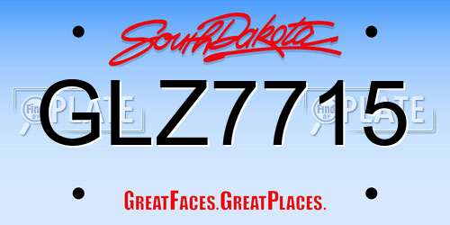 GLZ7715 South Dakota License Plate