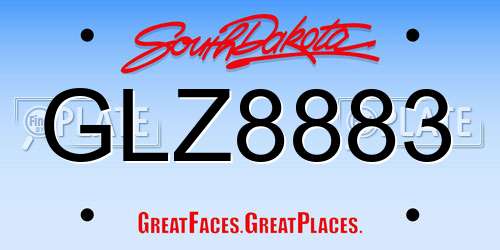 GLZ8883 South Dakota License Plate