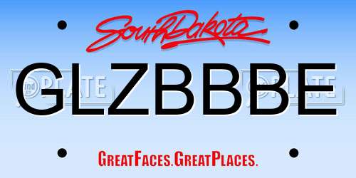 GLZBBBE South Dakota License Plate