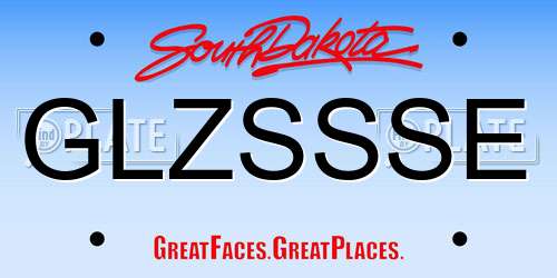 GLZSSSE South Dakota License Plate