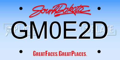 GM0E2D South Dakota License Plate