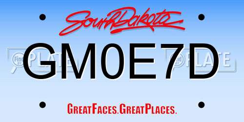GM0E7D South Dakota License Plate