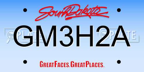 GM3H2A South Dakota License Plate