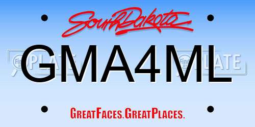 GMA4ML South Dakota License Plate