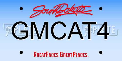 GMCAT4 South Dakota License Plate