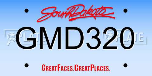 GMD320 South Dakota License Plate
