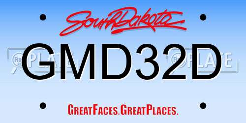 GMD32D South Dakota License Plate