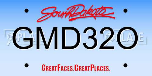 GMD32O South Dakota License Plate