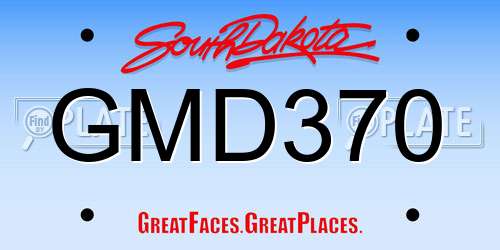 GMD370 South Dakota License Plate