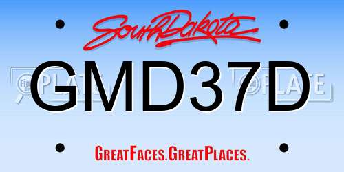 GMD37D South Dakota License Plate