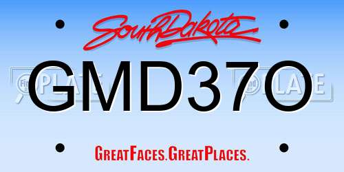 GMD37O South Dakota License Plate