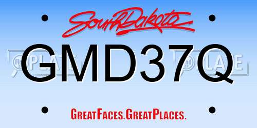 GMD37Q South Dakota License Plate