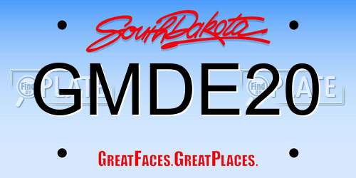 GMDE20 South Dakota License Plate