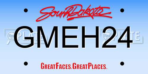 GMEH24 South Dakota License Plate