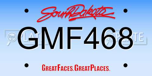 GMF468 South Dakota License Plate