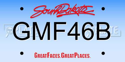 GMF46B South Dakota License Plate