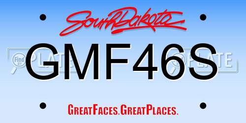 GMF46S South Dakota License Plate