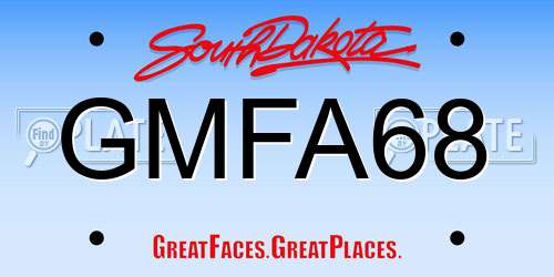 GMFA68 South Dakota License Plate