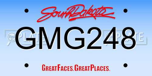 GMG248 South Dakota License Plate