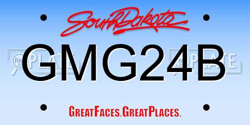 GMG24B South Dakota License Plate
