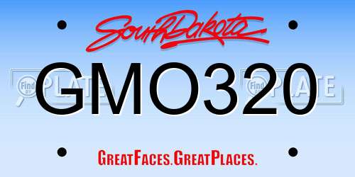 GMO320 South Dakota License Plate
