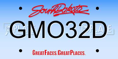 GMO32D South Dakota License Plate
