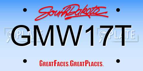 GMW17T South Dakota License Plate