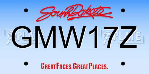 GMW17Z South Dakota License Plate