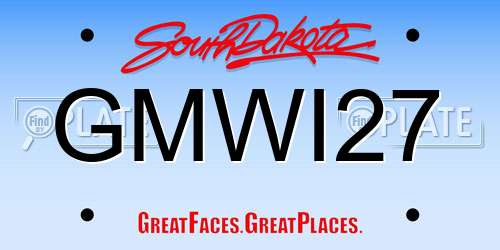 GMWI27 South Dakota License Plate