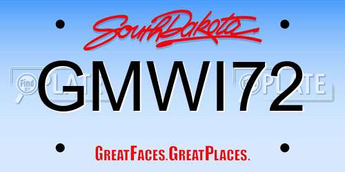 GMWI72 South Dakota License Plate