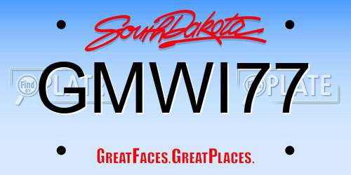 GMWI77 South Dakota License Plate