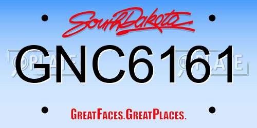 GNC6161 South Dakota License Plate
