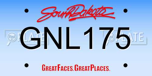 GNL175 South Dakota License Plate