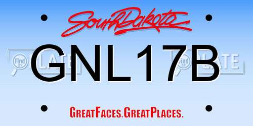 GNL17B South Dakota License Plate