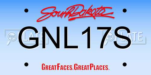 GNL17S South Dakota License Plate