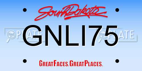 GNLI75 South Dakota License Plate