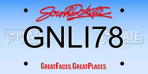 GNLI78 South Dakota License Plate