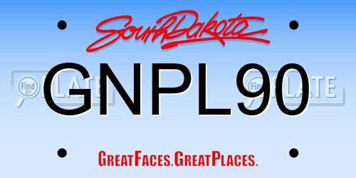 GNPL90 South Dakota License Plate