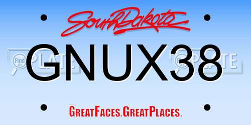 GNUX38 South Dakota License Plate