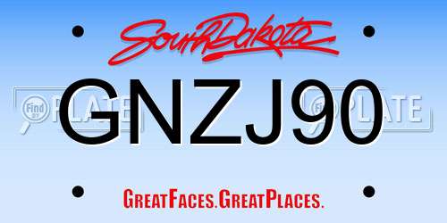GNZJ90 South Dakota License Plate