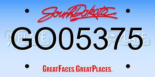 GO05375 South Dakota License Plate