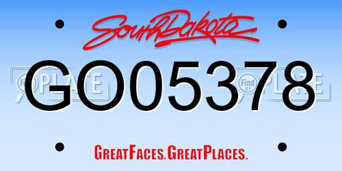 GO05378 South Dakota License Plate
