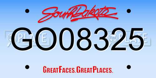 GO08325 South Dakota License Plate