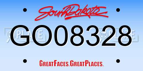 GO08328 South Dakota License Plate