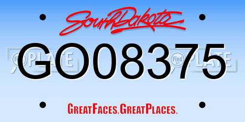 GO08375 South Dakota License Plate