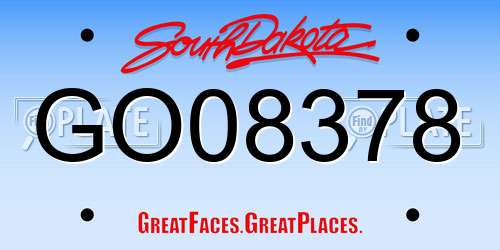 GO08378 South Dakota License Plate